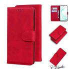 For Samsung Galaxy Note10+ Skin Feel Pure Color Flip Leather Phone Case(Red) - 1
