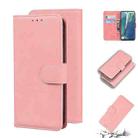 For Samsung Galaxy Note20 Skin Feel Pure Color Flip Leather Phone Case(Pink) - 1