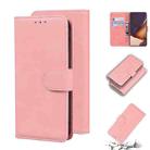For Samsung Galaxy Note20 Ultra Skin Feel Pure Color Flip Leather Phone Case(Pink) - 1