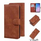 For Samsung Galaxy S10 Skin Feel Pure Color Flip Leather Phone Case(Brown) - 1