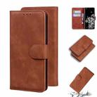 For Samsung Galaxy S20 Ultra Skin Feel Pure Color Flip Leather Phone Case(Brown) - 1