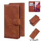 For Samsung Galaxy S21 Ultra 5G Skin Feel Pure Color Flip Leather Phone Case(Brown) - 1