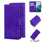 For Samsung Galaxy S21 5G Skin Feel Pure Color Flip Leather Phone Case(Purple) - 1