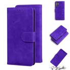 For Samsung Galaxy S22 Ultra 5G Skin Feel Pure Color Flip Leather Phone Case(Purple) - 1