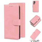 For Samsung Galaxy S22 Ultra 5G Skin Feel Pure Color Flip Leather Phone Case(Pink) - 1