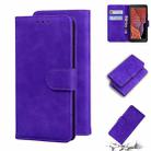 For Samsung Galaxy Xcover 5 Skin Feel Pure Color Flip Leather Phone Case(Purple) - 1