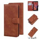 For Samsung Galaxy Xcover 5 Skin Feel Pure Color Flip Leather Phone Case(Brown) - 1