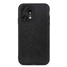 For OPPO Find X5 Accurate Hole Litchi Texture Genuine Leather Phone Case(Black) - 1