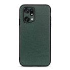 For OPPO Find X5 Accurate Hole Litchi Texture Genuine Leather Phone Case(Green) - 1