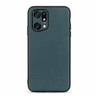 For OPPO Find X5 Accurate Hole Lambskin Texture Genuine Leather Phone Case(Green) - 1