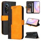 For Honor 50 SE/Huawei Nova 9 SE Stitching-Color Horizontal Flip Leather Case(Orange) - 1