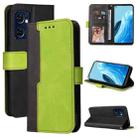 For OPPO Find X5 Lite/Reno7 5G(Global) Stitching-Color Horizontal Flip Leather Case(Green) - 1