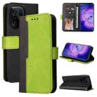 For OPPO Find X5 Stitching-Color Horizontal Flip Leather Case(Green) - 1