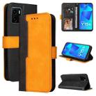 For vivo Y15S/Y15A Stitching-Color Horizontal Flip Leather Case(Orange) - 1