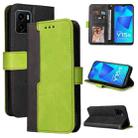 For vivo Y15S/Y15A Stitching-Color Horizontal Flip Leather Case(Green) - 1