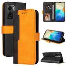 For vivo Y55S Stitching-Color Horizontal Flip Leather Case(Orange) - 1