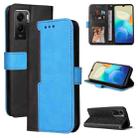 For vivo Y55S Stitching-Color Horizontal Flip Leather Case(Blue) - 1