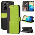 For vivo Y55S Stitching-Color Horizontal Flip Leather Case(Green) - 1