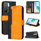 For vivo Y76 5G/Y76S Stitching-Color Horizontal Flip Leather Case(Orange) - 1