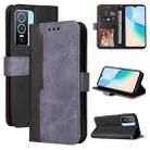 For vivo Y76 5G/Y76S Stitching-Color Horizontal Flip Leather Case(Grey) - 1
