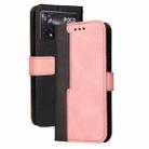 For Xiaomi POCO X4 Pro 5G Stitching-Color Horizontal Flip Leather Case(Pink) - 1