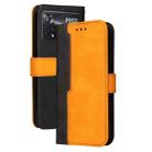 For Xiaomi POCO X4 Pro 5G Stitching-Color Horizontal Flip Leather Case(Orange) - 1