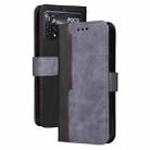 For Xiaomi POCO X4 Pro 5G Stitching-Color Horizontal Flip Leather Case(Grey) - 1