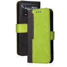 For Xiaomi POCO X4 Pro 5G Stitching-Color Horizontal Flip Leather Case(Green) - 1