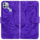 For Infinix Hot 10i / Smart 5 Pro X659B / PR652B / S658E Tiger Embossing Pattern Horizontal Flip Leather Phone Case(Purple) - 1