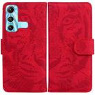 For Infinix Hot 11 X662 Tiger Embossing Pattern Horizontal Flip Leather Phone Case(Red) - 1