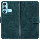 For Infinix Hot 11 X662 Tiger Embossing Pattern Horizontal Flip Leather Phone Case(Green) - 1