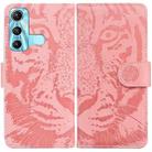 For Infinix Hot 11 X662 Tiger Embossing Pattern Horizontal Flip Leather Phone Case(Pink) - 1