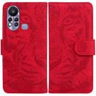 For Infinix Hot 11s X6812 Tiger Embossing Pattern Horizontal Flip Leather Phone Case(Red) - 1