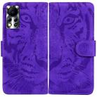 For Infinix Hot 11S NFC X6812B Tiger Embossing Pattern Horizontal Flip Leather Phone Case(Purple) - 1