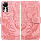 For Infinix Hot 11S NFC X6812B Tiger Embossing Pattern Horizontal Flip Leather Phone Case(Pink) - 1