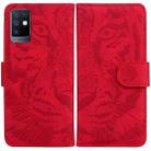 For Infinix Note 10 X693 Tiger Embossing Pattern Horizontal Flip Leather Phone Case(Red) - 1