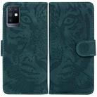 For Infinix Note 10 X693 Tiger Embossing Pattern Horizontal Flip Leather Phone Case(Green) - 1