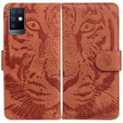 For Infinix Note 10 X693 Tiger Embossing Pattern Horizontal Flip Leather Phone Case(Brown) - 1