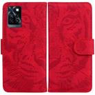 For Infinix Note 11 Tiger Embossing Pattern Horizontal Flip Leather Phone Case(Red) - 1