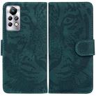 For Infinix Note 11 Pro / Note 11s Tiger Embossing Pattern Horizontal Flip Leather Phone Case(Green) - 1