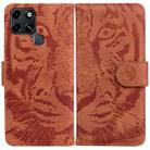 For Infinix Smart 6 Tiger Embossing Pattern Horizontal Flip Leather Phone Case(Brown) - 1