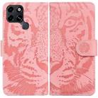 For Infinix Smart 6 Tiger Embossing Pattern Horizontal Flip Leather Phone Case(Pink) - 1