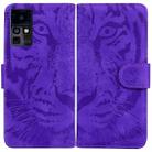 For Infinix Zero X / X Pro Tiger Embossing Pattern Horizontal Flip Leather Phone Case(Purple) - 1