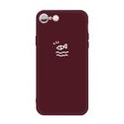 For iPhone 6s / 6 Small Fish Pattern Colorful Frosted TPU Phone Protective Case(Wine Red) - 1