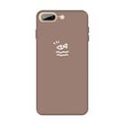 For iPhone 8 Plus / 7 Plus Small Fish Pattern Colorful Frosted TPU Phone Protective Case(Khaki) - 1