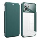For iPhone 11 Magnetic Flip Leather Phone Case (Dark Green) - 1