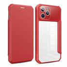 For iPhone 12 Pro Magnetic Flip Leather Phone Case(Red) - 1