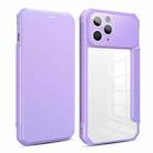 For iPhone 12 Pro Max Magnetic Flip Leather Phone Case(Purple) - 1