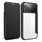 For iPhone 12 Pro Max Magnetic Flip Leather Phone Case(Black) - 1