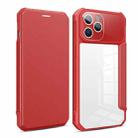 For iPhone 12 Pro Max Magnetic Flip Leather Phone Case(Red) - 1